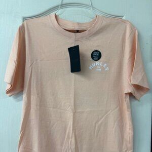 Hurley Stripey Sunrise Graphic Tee | Candy Pink | Small | NWT